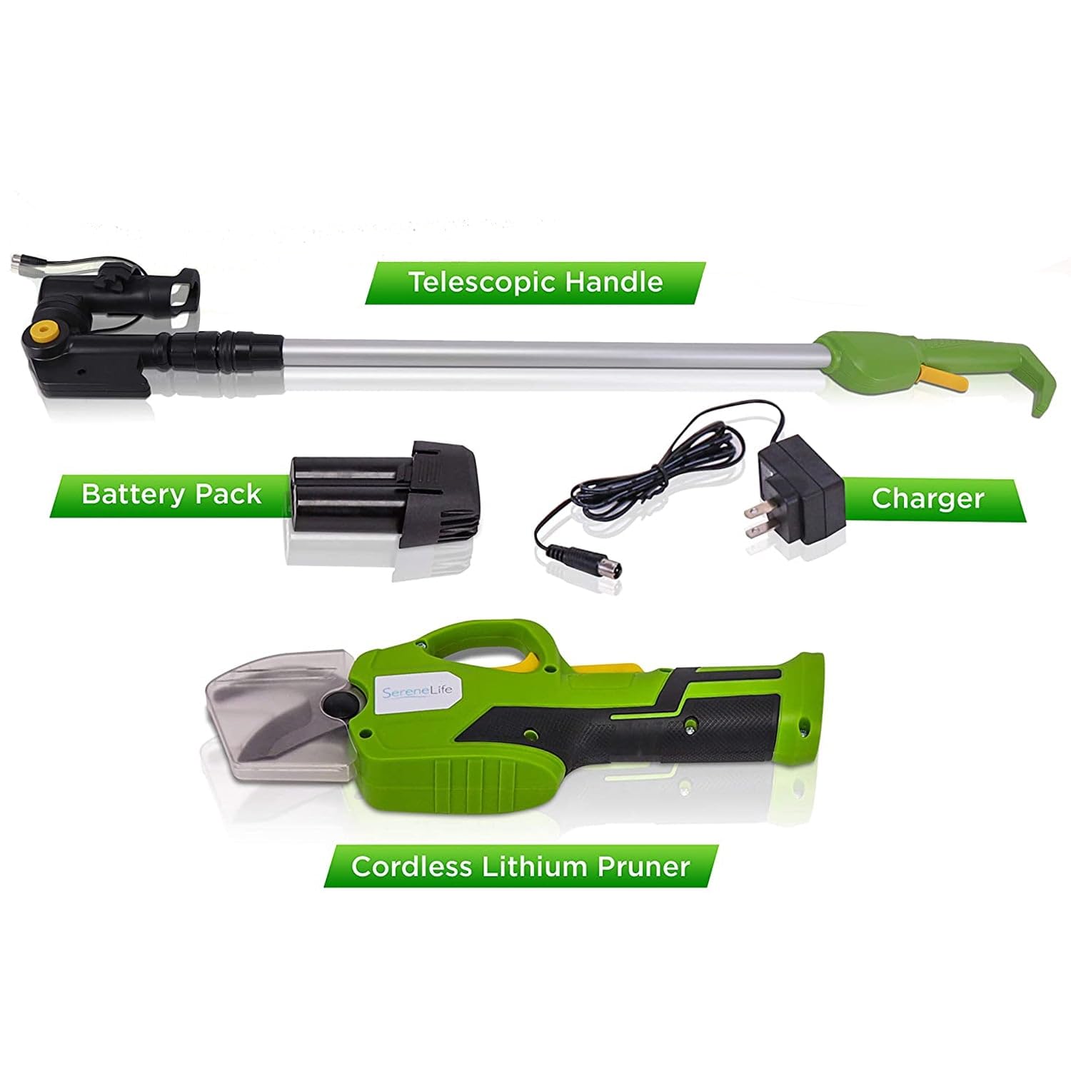Telescopic Handle  
Battery Pack  
Charger  
Cordless Lithium Pruner