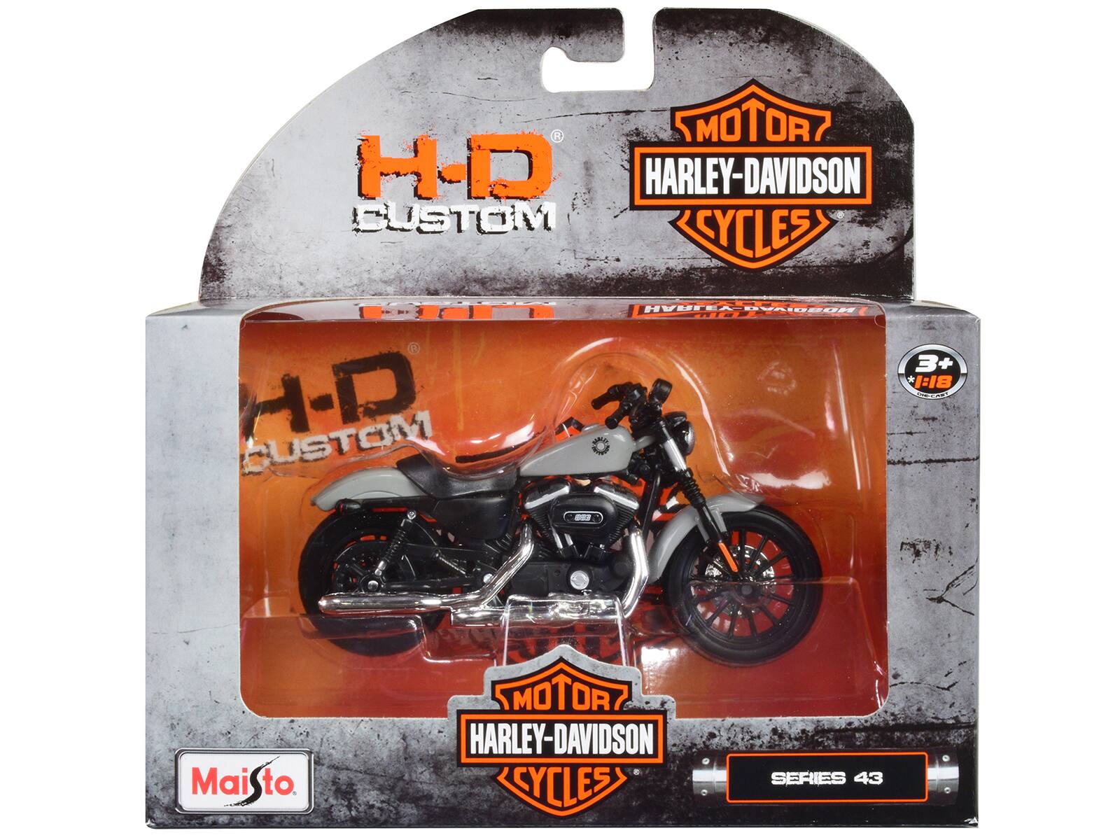R MO MOTOR OR H-D HARLEY-DAVIDSON CUSTOM CYCLES  
H-D CUSTOM  
HARLEY-DAVIDSON  
3+ 1:18  
Maisto  
MOTOR  
HARLEY-DAVIDSON CYCLES  
SERIES 43