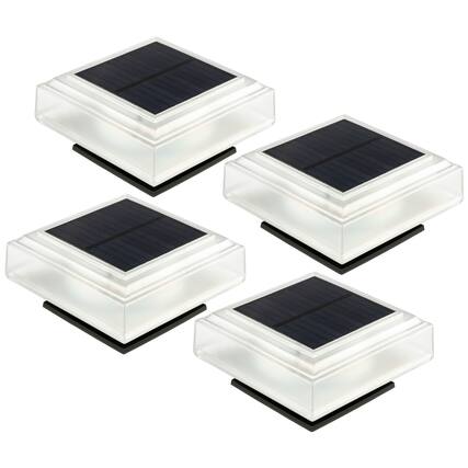 Front. Pure Garden - Solar Post Cap Lights - 4-Pack Waterproof Fence Lights.