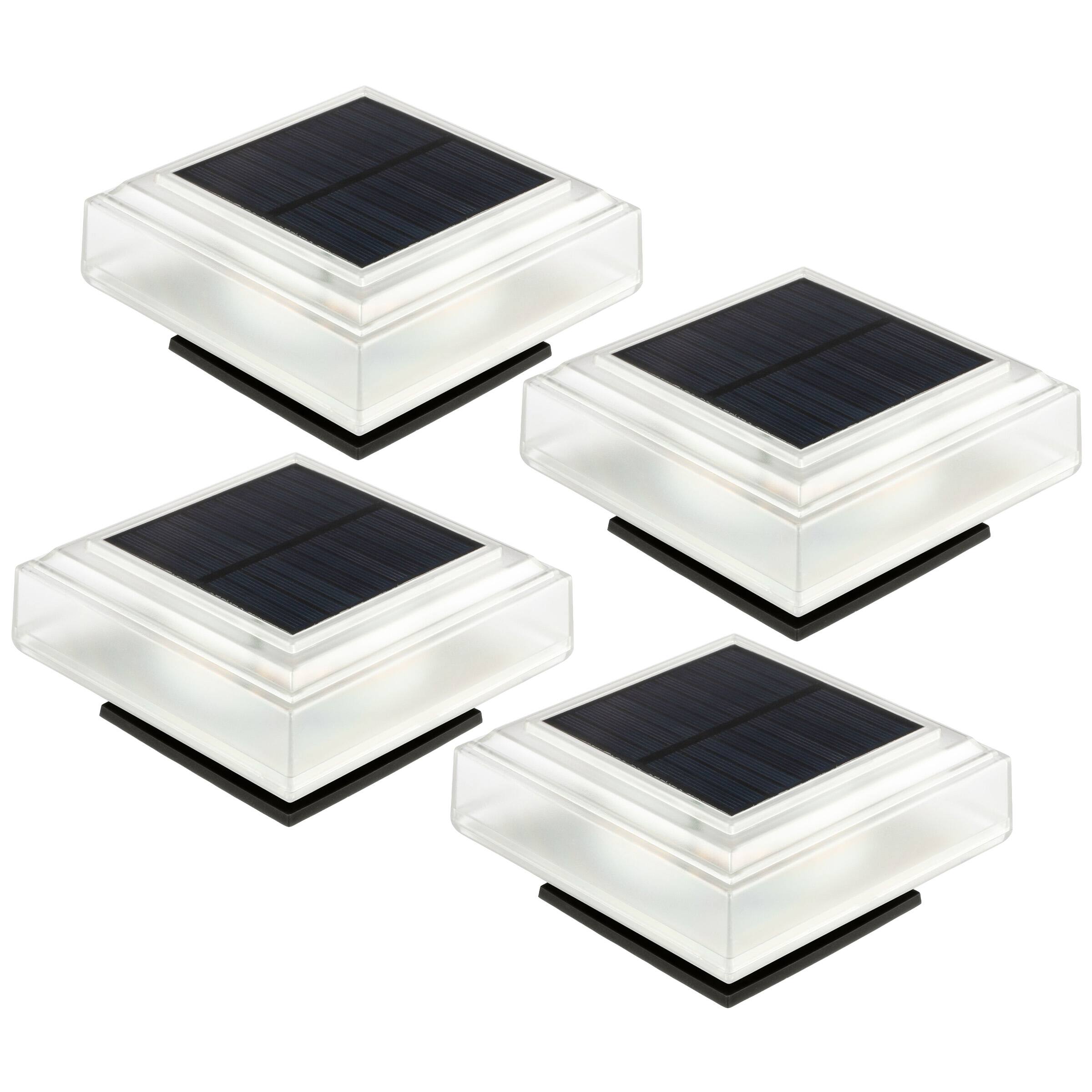 Front. Pure Garden - Solar Post Cap Lights - 4-Pack Waterproof Fence Lights.