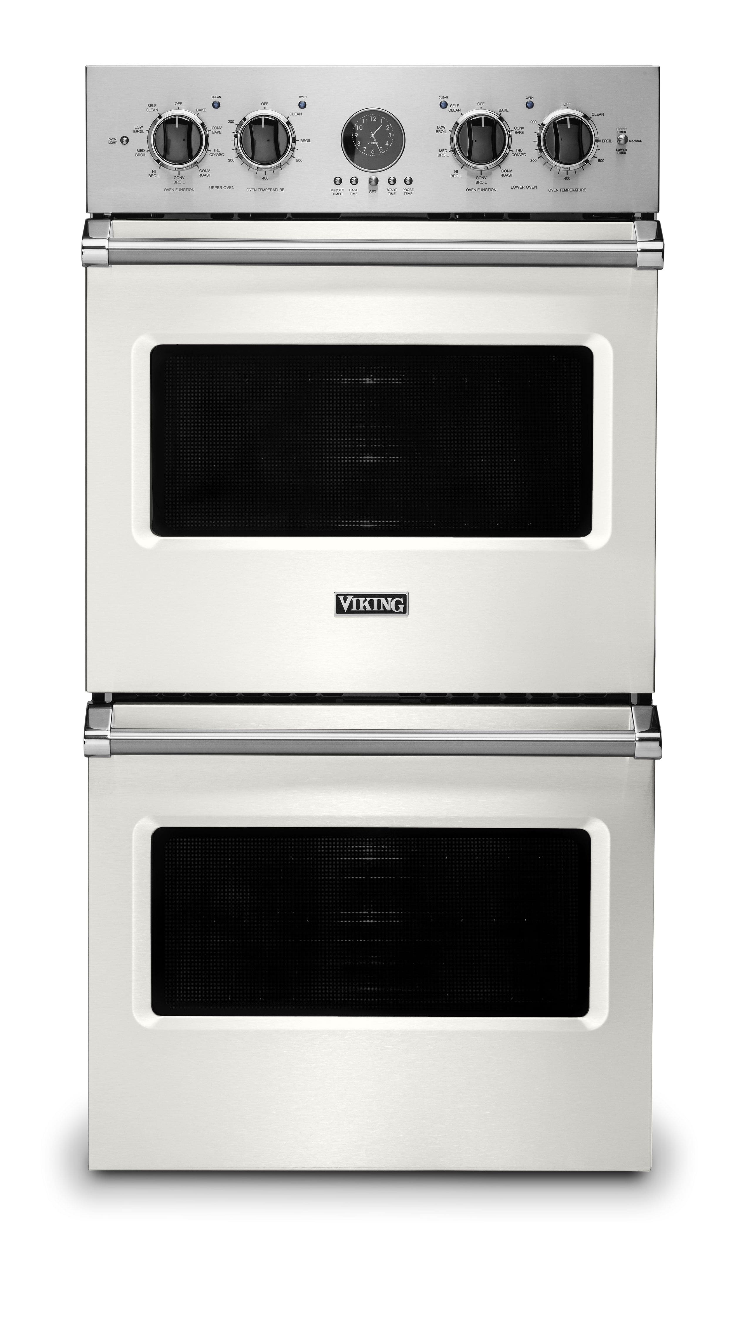 Viking - 27" Built-in Electric Double Wall Oven - Pure White - Front_Zoom