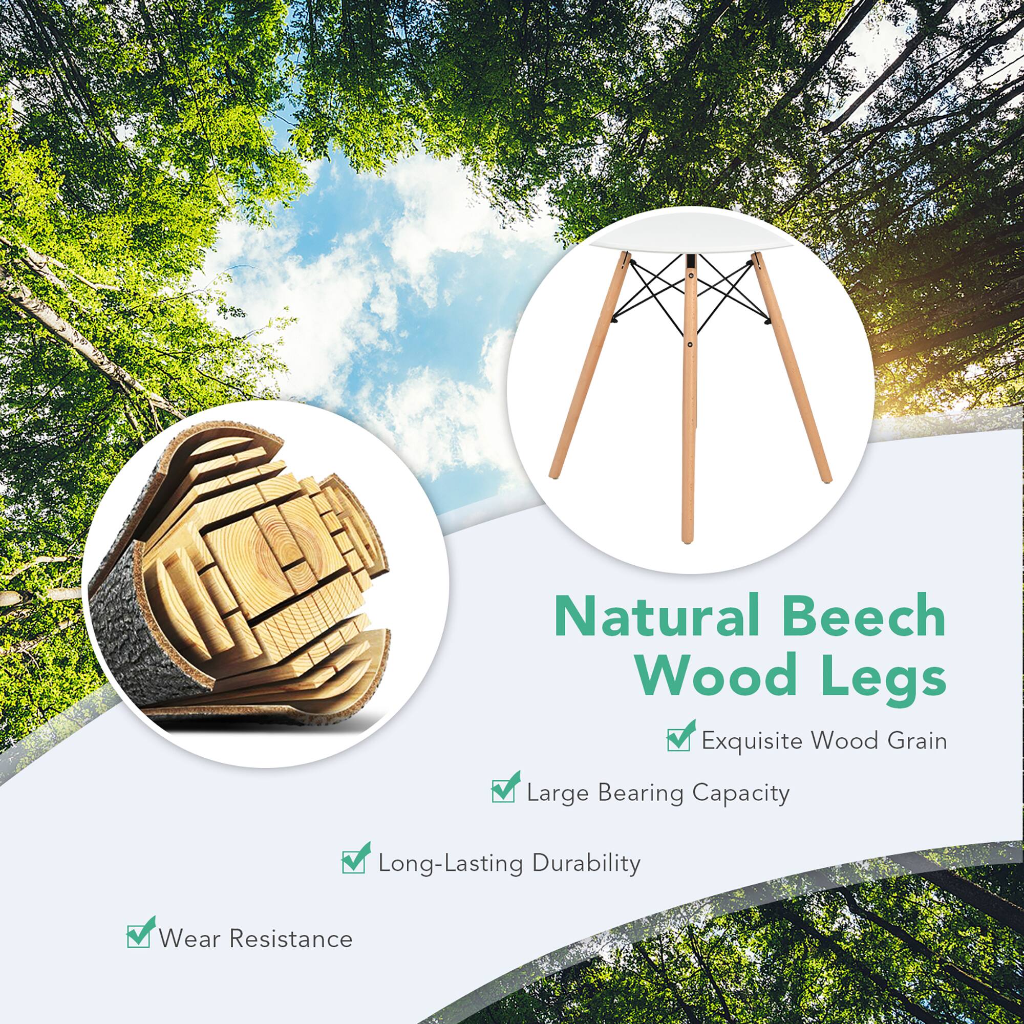 Natural Beech Wood Legs: Exquisite Wood Grain, Large Bearing Capacity, Long-Lasting Durability, Wear Resistance.