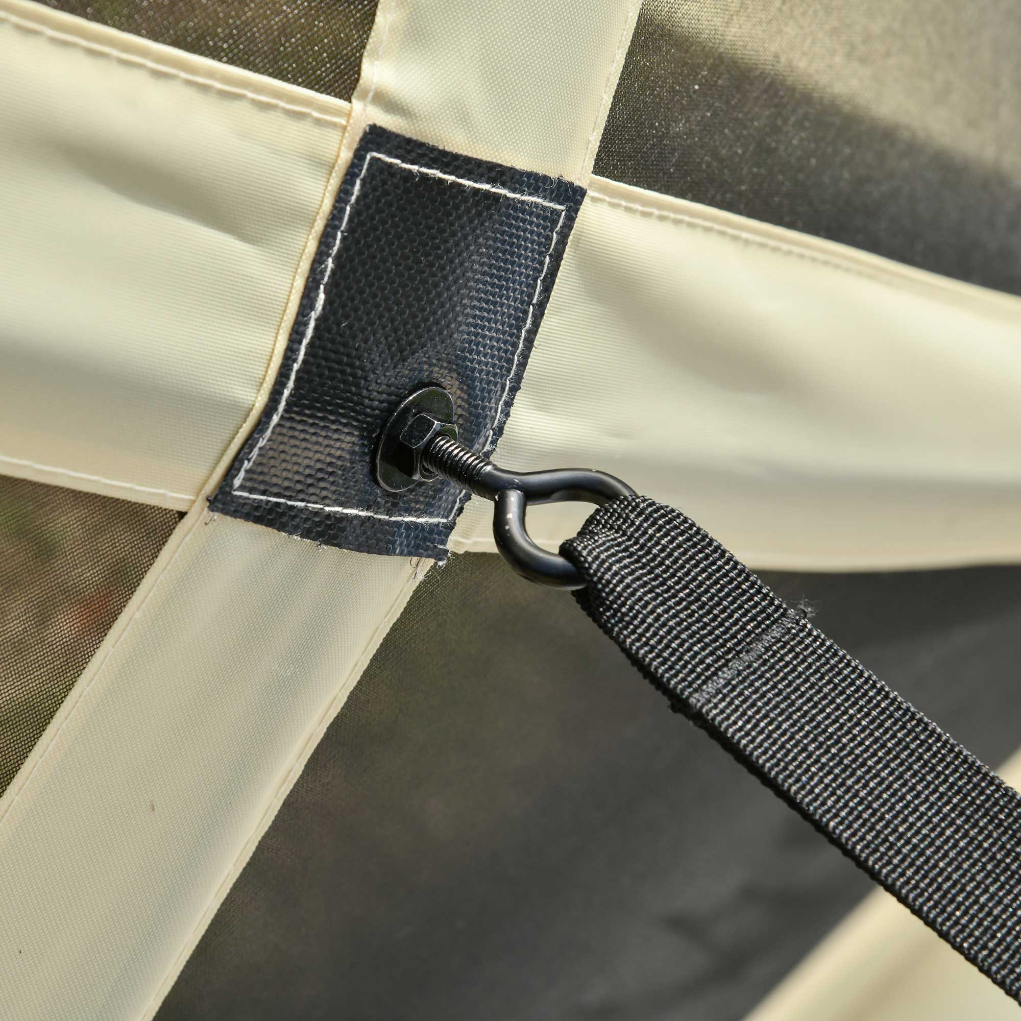 Alt View 7. Outsunny - Pop Up Camping Canopy Gazebo Screen Shelter Tent with Single Person Easy Set-Up, Ventilating Mesh, 7x7FT - Beige.