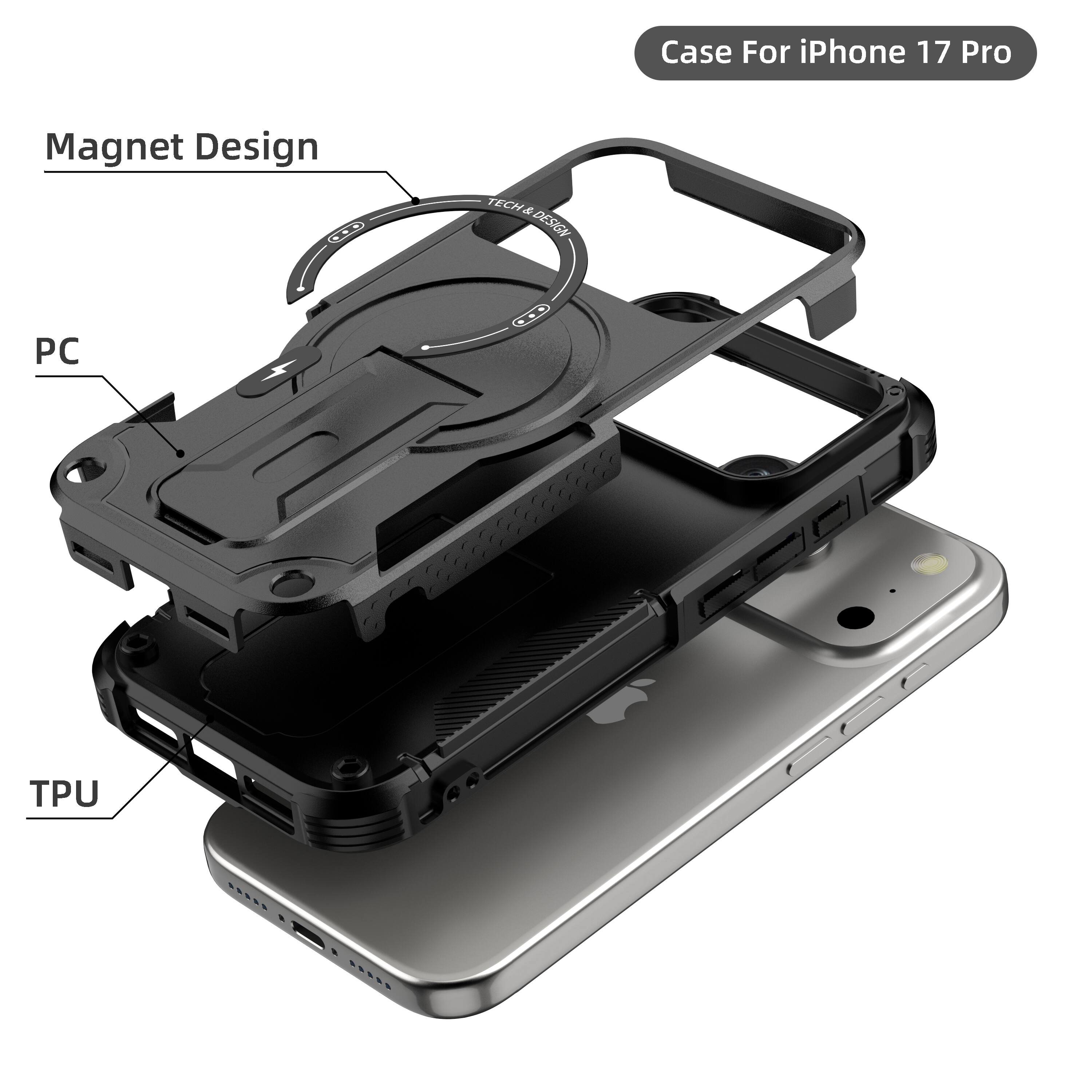 Case For iPhone 17 Pro  
Magnet Design  
TECH & DESIGN  
PC  
TPU