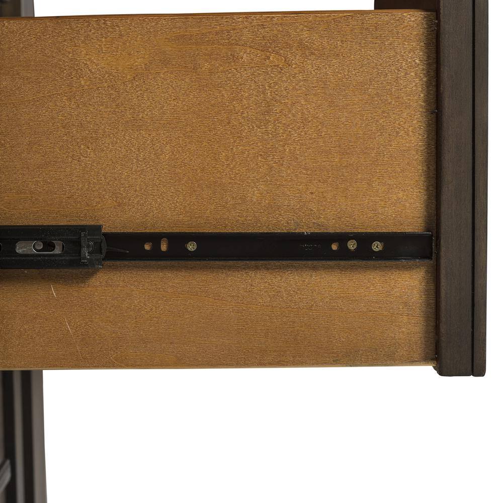 Alt View 2. Liberty Furniture Industries - Thornwood Hills Night Stand in Rock Beaten Brown w/ Saw Cuts - Brown.