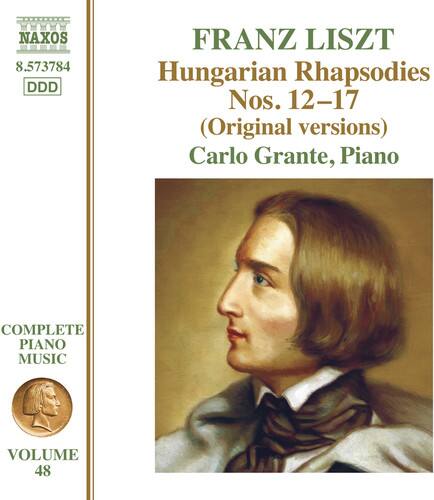 NAXOS  
8.573784  
DDD  

FRANZ LISZT  
Hungarian Rhapsodies  
Nos. 12–17  
(Original versions)  
Carlo Grante, Piano  

COMPLETE PIANO MUSIC  
VOLUME 48