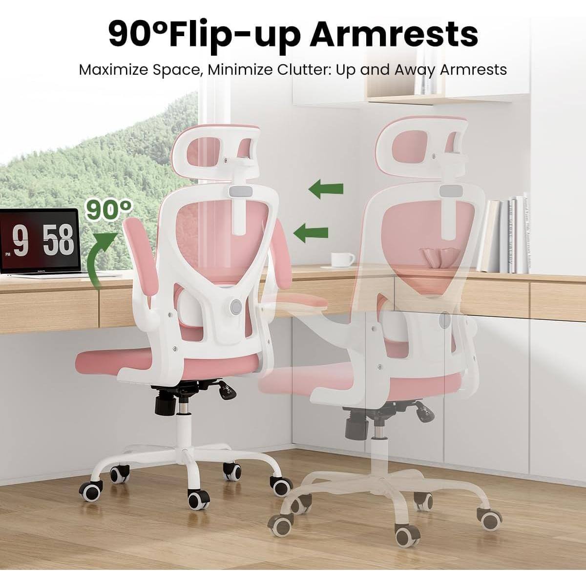 90° Flip-up Armrests  
Maximize Space, Minimize Clutter: Up and Away Armrests