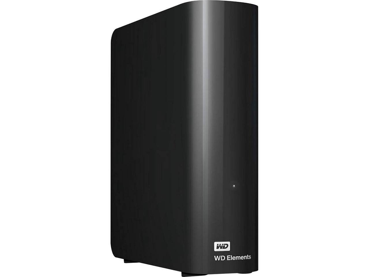 Left. Western Digital - WD Elements 12TB USB 3.0 Desktop External Hard Drive WDBWLG0120HBK-NESN Black - Black.