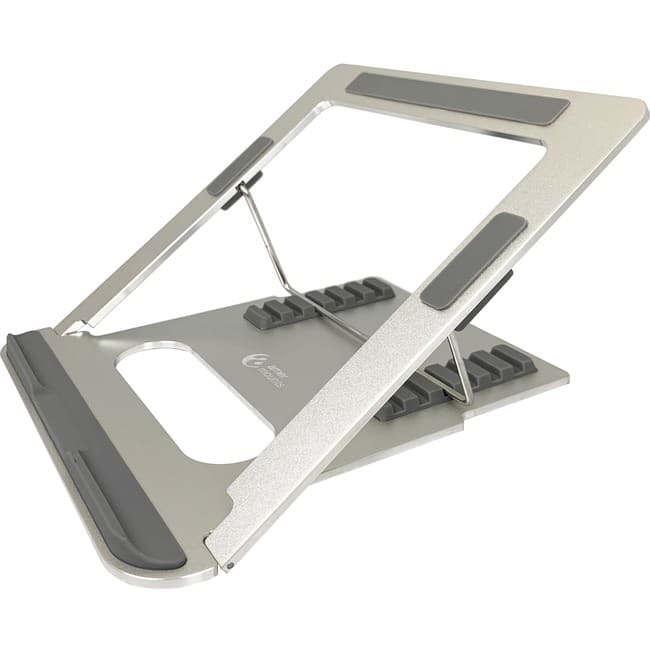 Amer Networks - Amer Mounts AMRNS01 Foldable Laptop Tablet Stand - Upto 15.6" Screen Size Notebook, Tablet Support - Aluminum Alloy - Silver