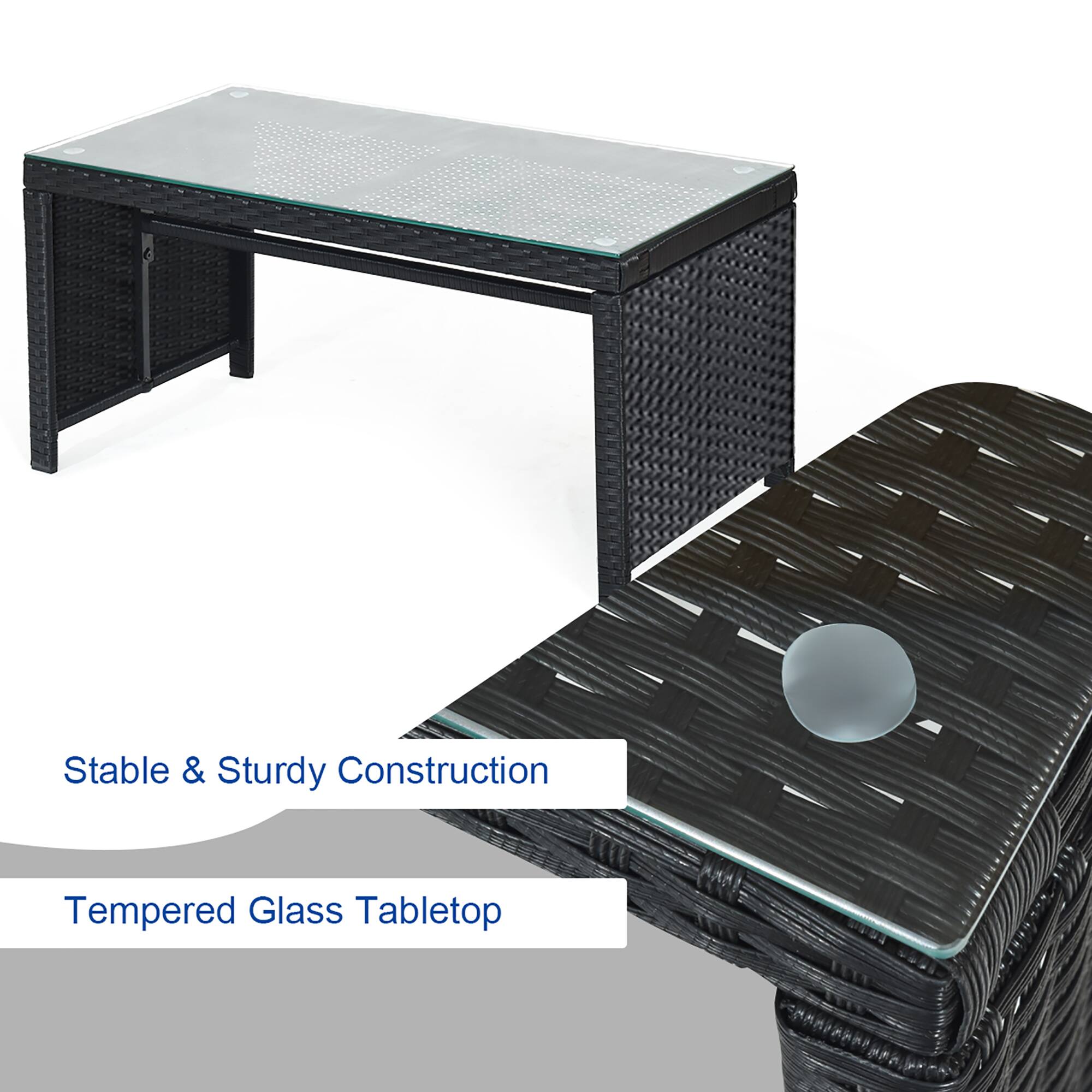 Stable & Sturdy Construction
Tempered Glass Tabletop