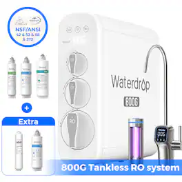 Waterdrop - G3P800 Reverse Osmosis System Extra WD-MNR35 WD-G3-N1CF Water Filters - White