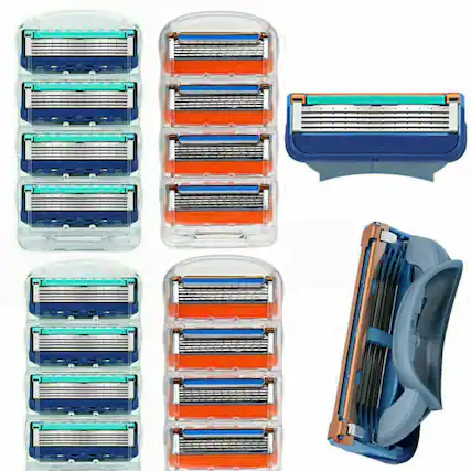 Front. Oumilen - 16PCS Shaving Razor Blades For Men Smooth Shaving To Shave Beard Blades.