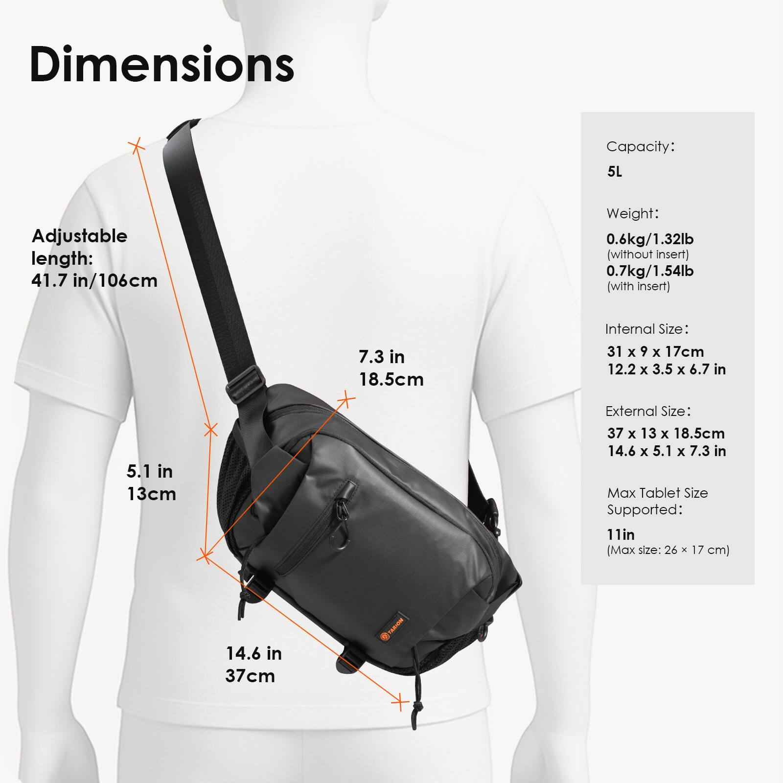 TARION 6L Waterproof Camera Sling Bag: Crossbody Bag with