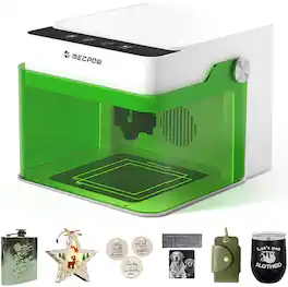 Mecpow - M1 5W Mini Diode Laser Engraver, 10000mm/min, 3.93" x 3.93" Enclosed Cutter Machine for Beginner, Wood, Plastic, Metal