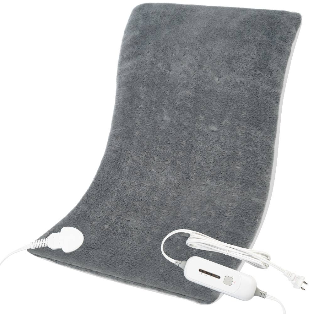 Front. MOVSSOU - 12''x24'' Weighted Electric Heating Pad for Pain Relief, Machine Washable with 3 Heat Settings ,Heating pad for Neck an - Grey.