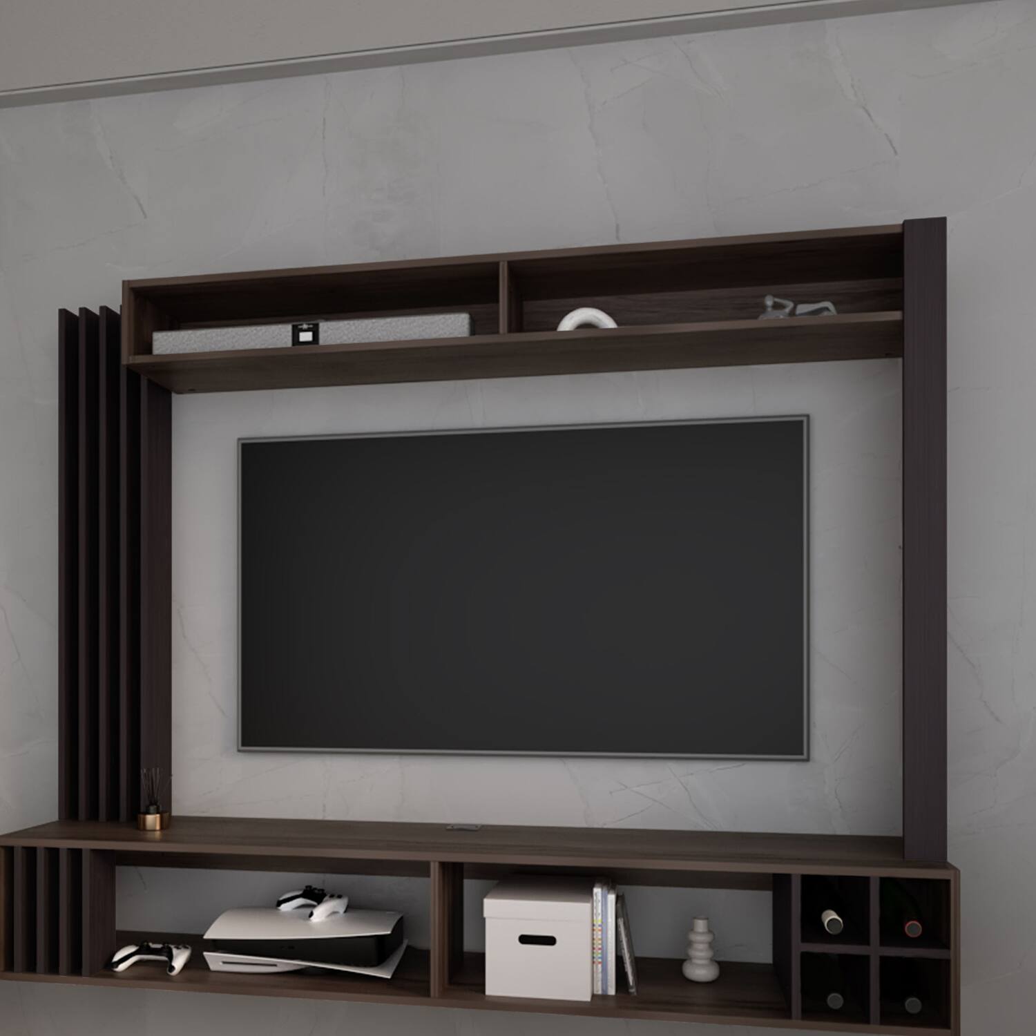 Angle. APRILSOUL - Entertainment Center Storage Wine - White.