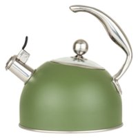 Viking 2.6 Quart Whistling Tea Kettle with 3-Ply Base, Cypress Green - Cypress Greeen - Front_Zoom