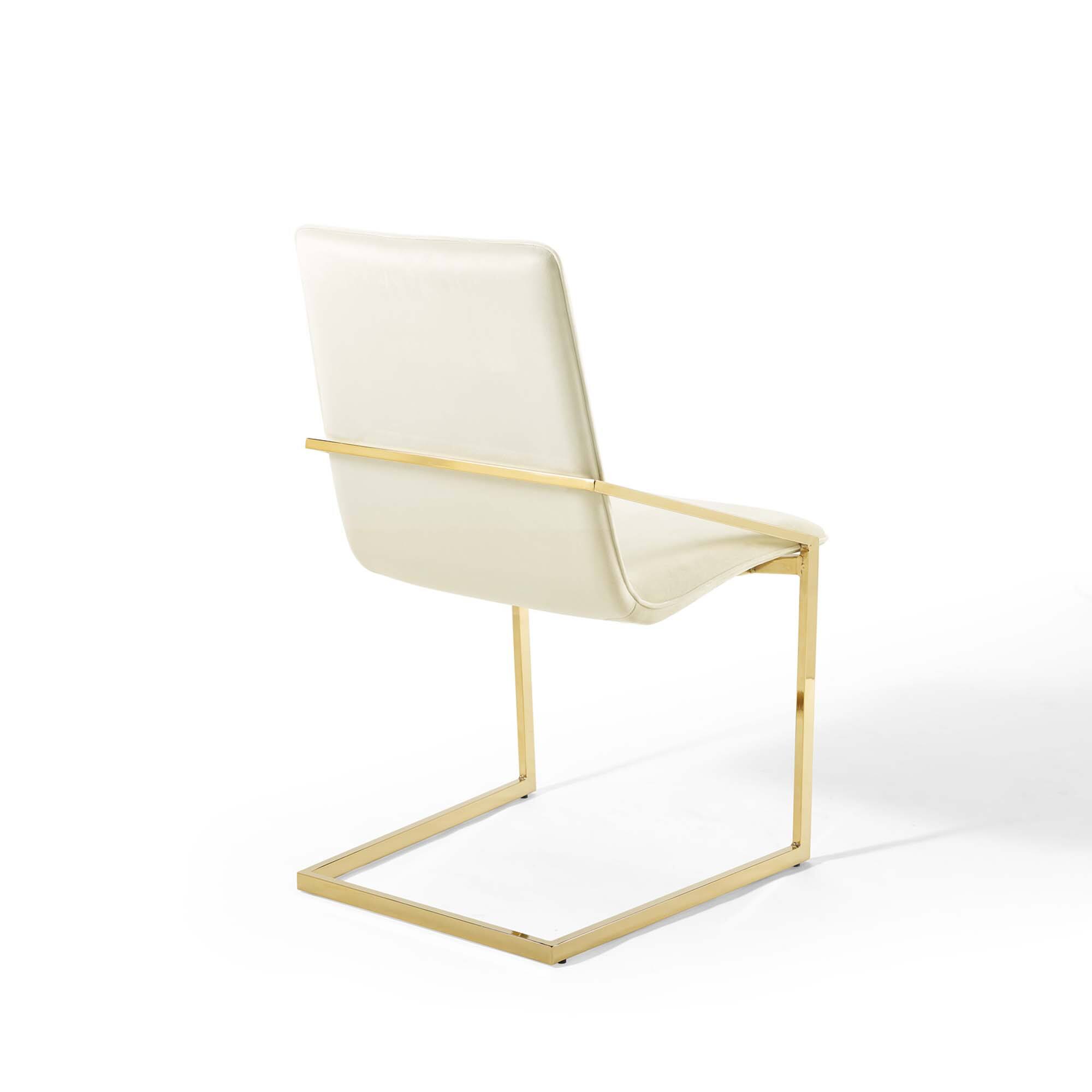 Alt View 2. Modway - Pitch Performance Velvet Dining Armchair Set of 2 by Modway - Gold Ivory.