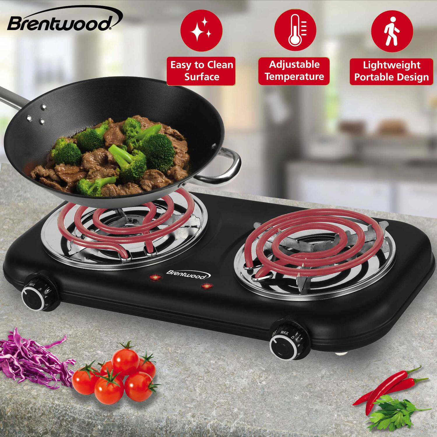 Brentwood

Easy to Clean Surface  
Adjustable Temperature  
Lightweight Portable Design  

Brentwood MAX