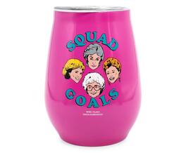 Silver Buffalo - The Golden Girls "Squad Goals" 10-Ounce Stainless Steel Stemless Tumbler w/ Lid - Purple