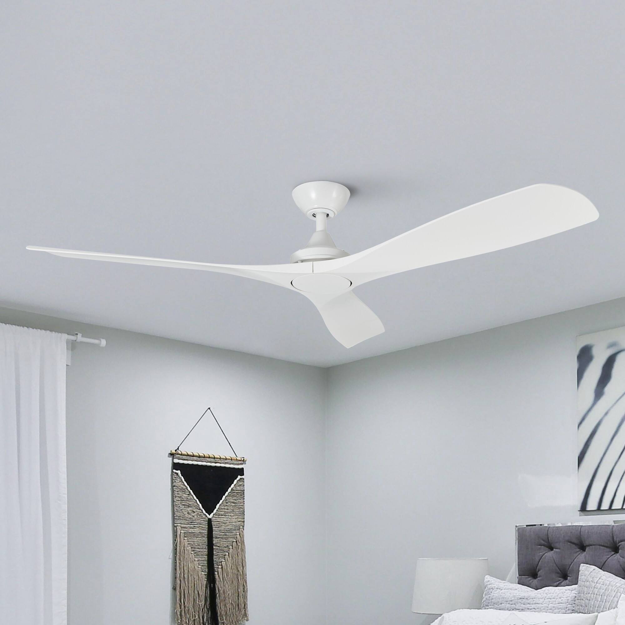 Parrot Uncle - 52-inch Indoor Outdoor Modern Matte Ceiling-Fan with 6-Speed Remote Control - White