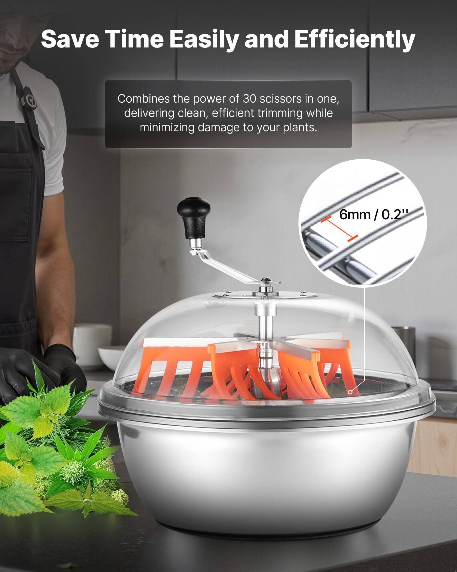 Save Time Easily and Efficiently

Combines the power of 30 scissors in one, delivering clean, efficient trimming while minimizing damage to your plants.

6mm / 0.2"