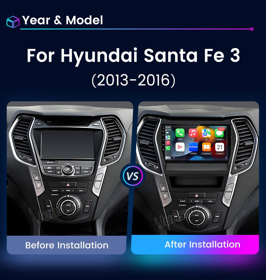 Year & Model  
For Hyundai Santa Fe 3 (2013-2016)  

Before Installation  

After Installation