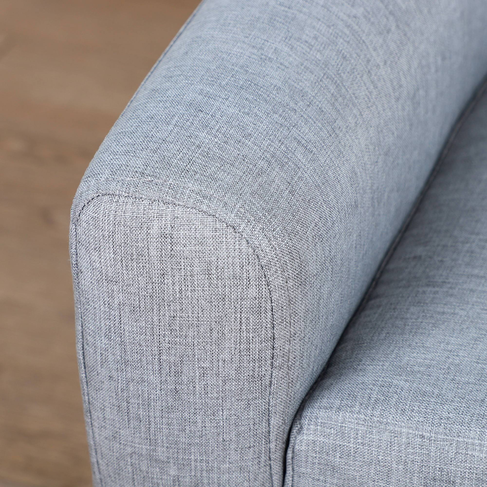 Alt View 6. Qaba - Kids Sofa, Toddler Sofa Couch, Linen-Like Fabric & Wood Frame Sofa Chair for Ages 3-7 - Grey.