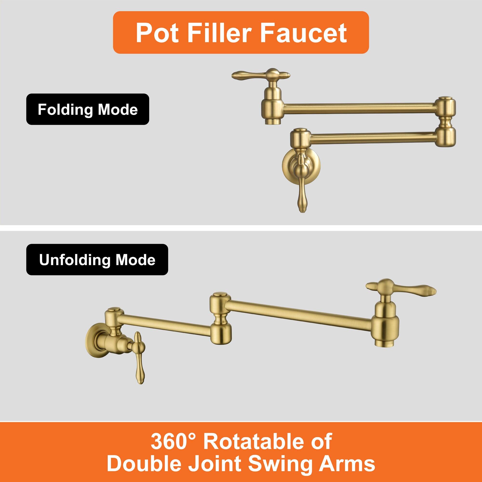 Pot Filler Faucet

Folding Mode

Unfolding Mode

360° Rotatable of Double Joint Swing Arms