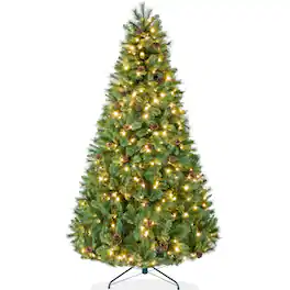 Best Choice Products - 6ft Pre-Lit Scotch Pine Christmas Tree w/ 946 Branch Tips, 250 2-in-1 LED Lights - Green