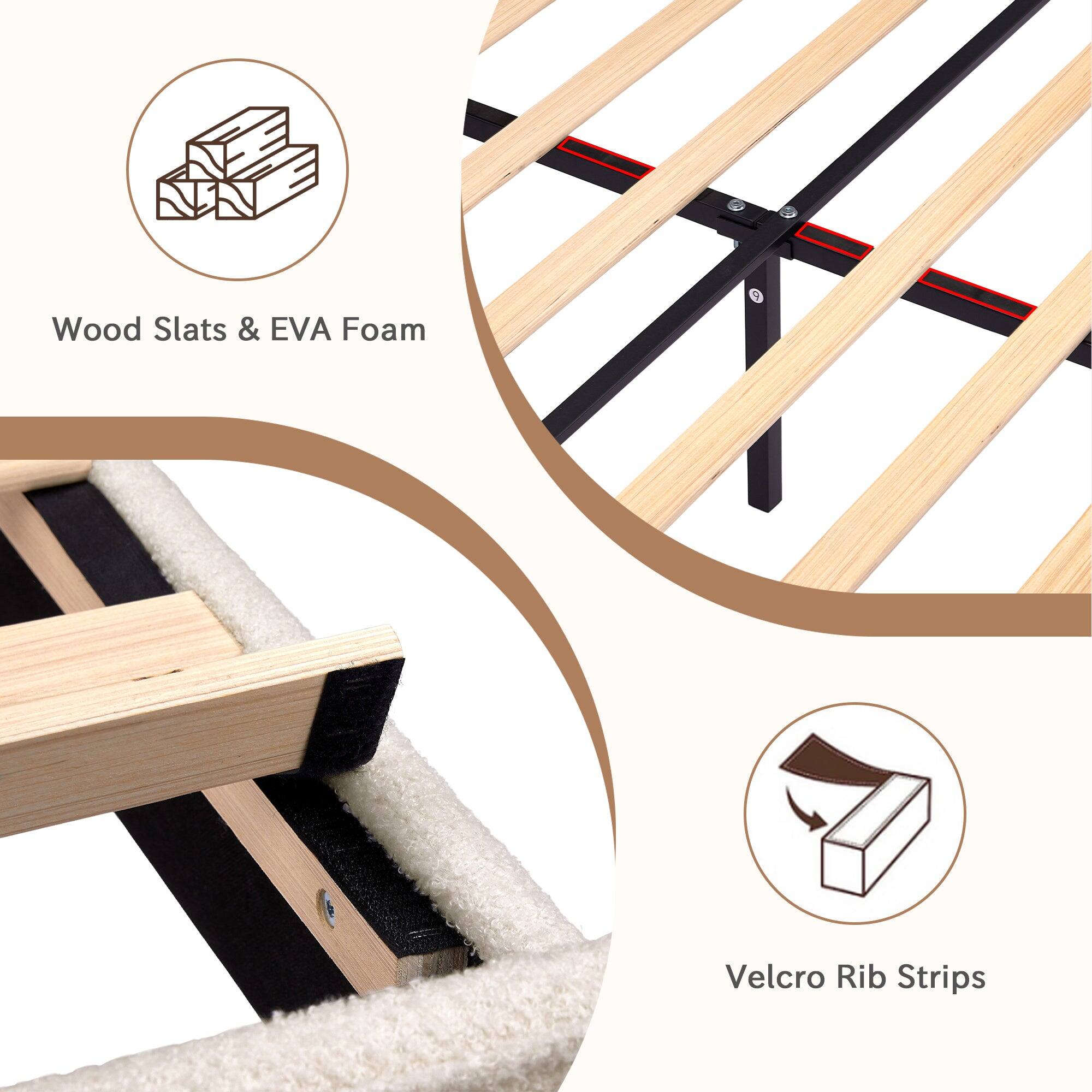 Wood Slats & EVA Foam  
Velcro Rib Strips