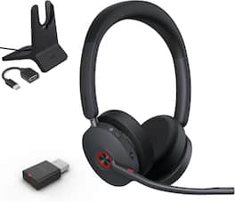 Yealink - WH68 Hybrid with Charging Stand ANC Headsets, 492ft Rang DECT & Bluetooth Wireless Headset, ANC