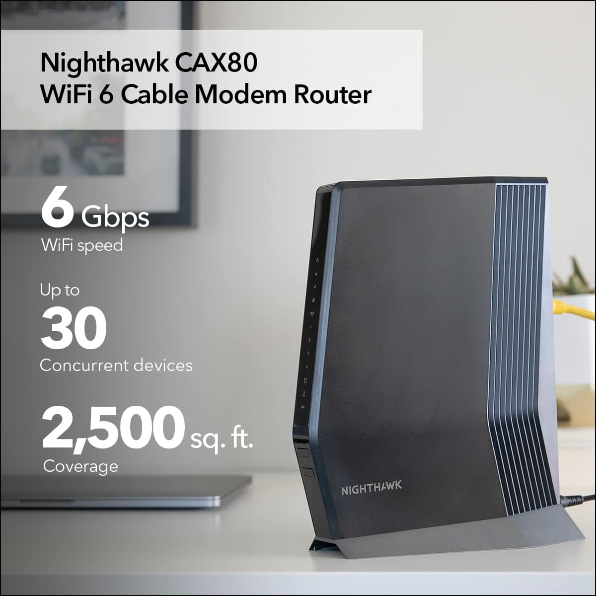 NETGEAR Nighthawk AX6000 Wi Fi 6 Router with DOCIS 3.1 Cable Modem