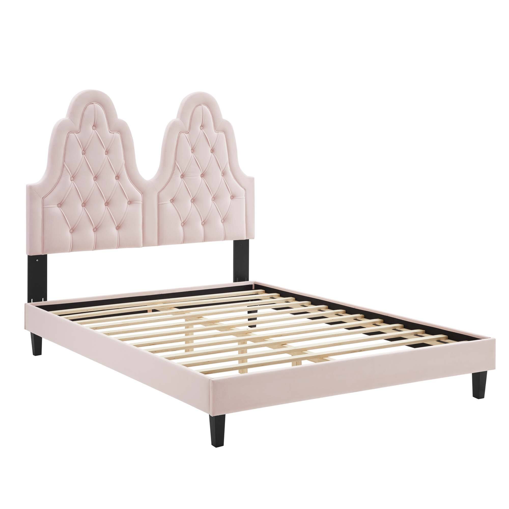 Alt View 1. Modway - Sofia Channel Tufted Performance Velvet Full Platform Bed - White.