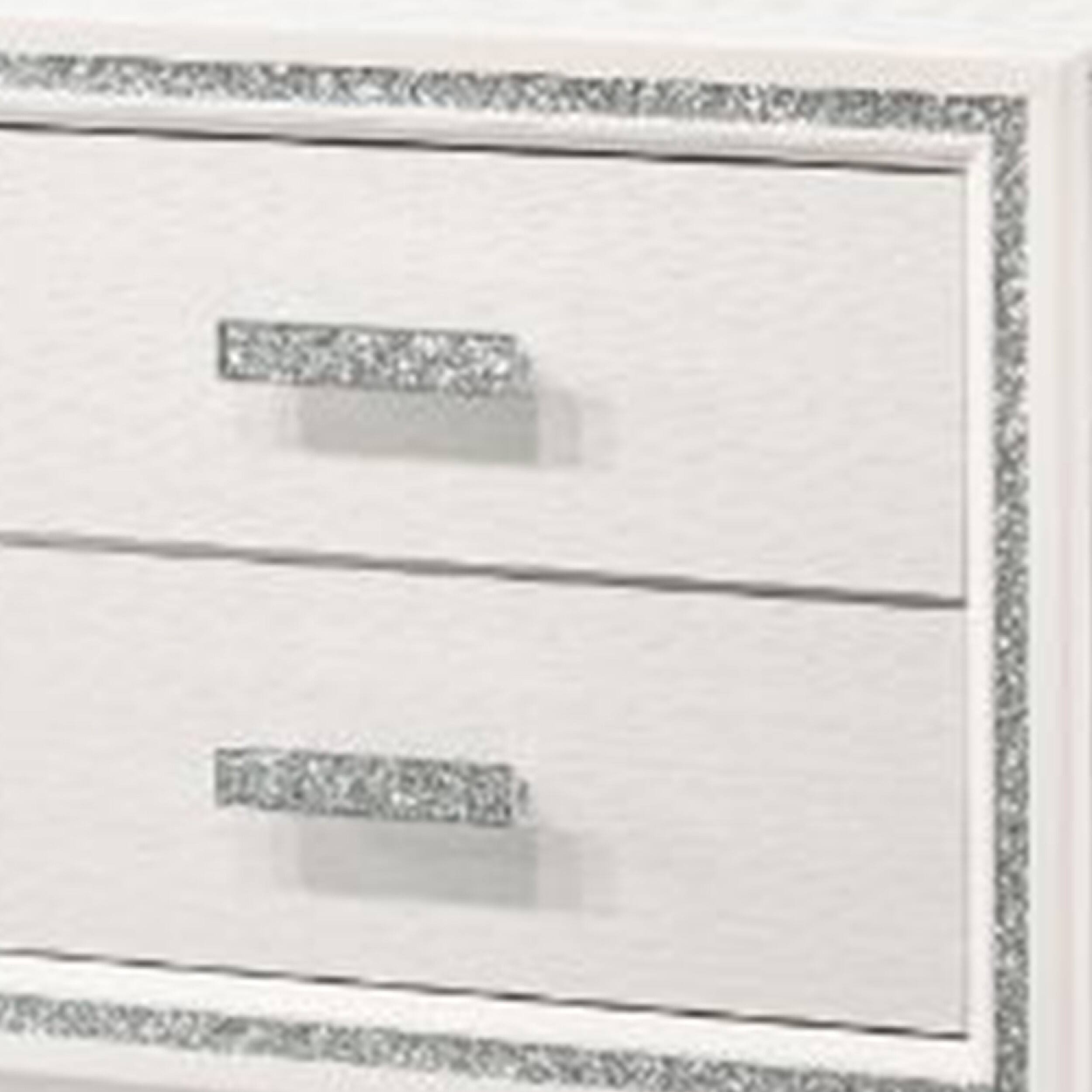 Alt View 1. Manhattan Lane - Nightstand with 2 Drawers and Shimmer Accent Trim - White.