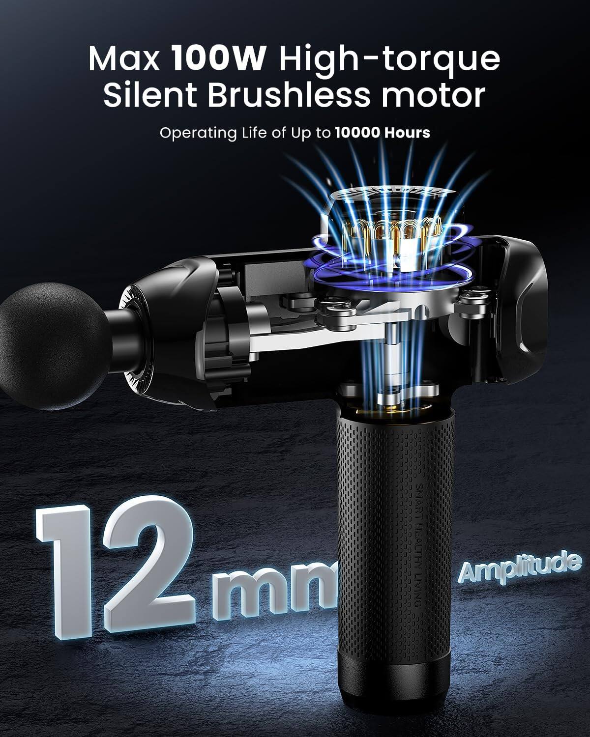 Max 100W High-torque Silent Brushless motor  
Operating Life of Up to 10000 Hours  
12 mm  
SMART HEALTHY Amplitude LIVING