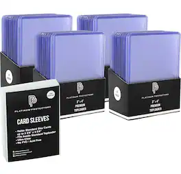 Platinum Protectors - Premium 35pt Toploaders (100 ct) and Soft Penny Sleeves (100 ct) Bundle for Standard Trading Cards - Clear