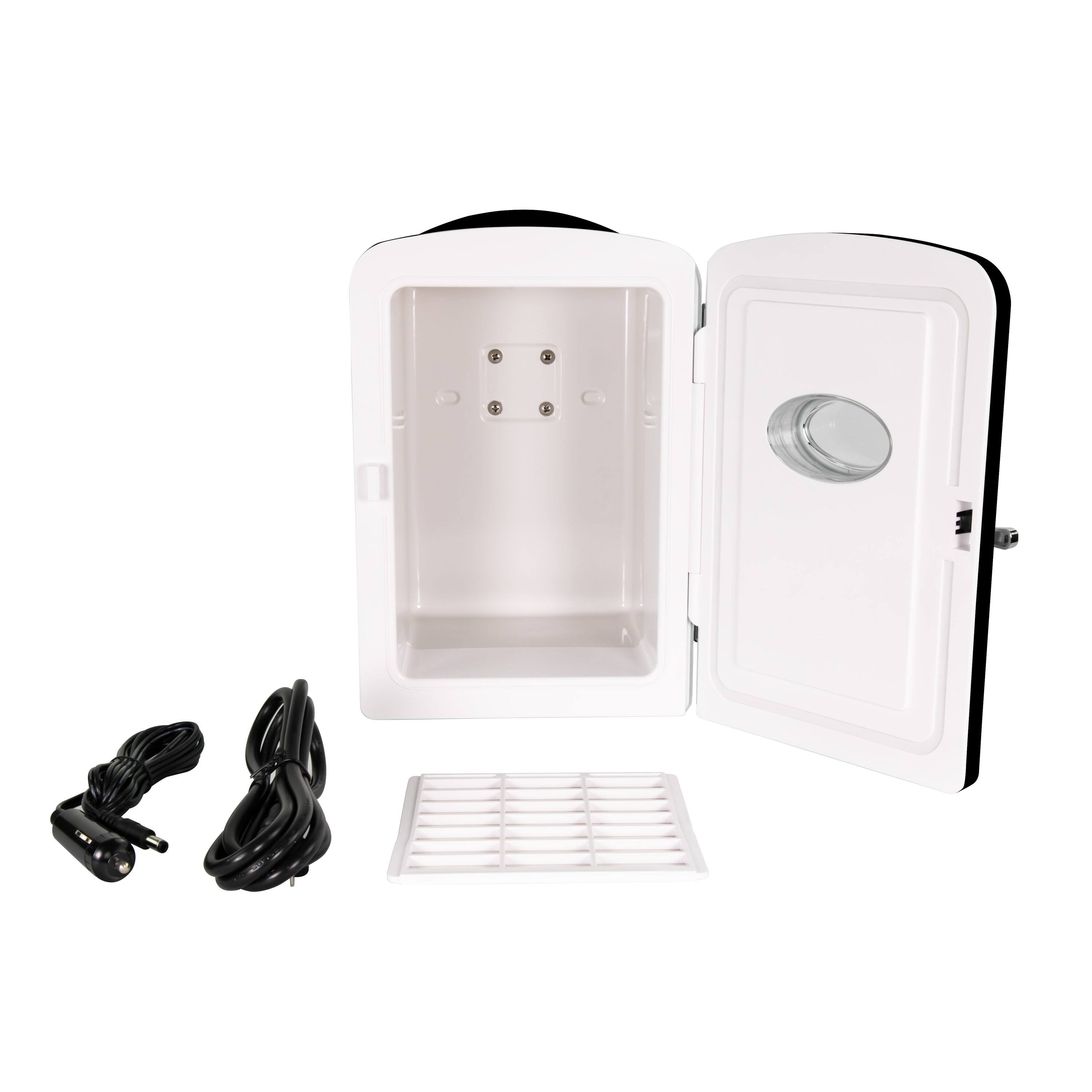 Back. Nostalgia - Retro 6-Can Display Fridge & Heater - Black.