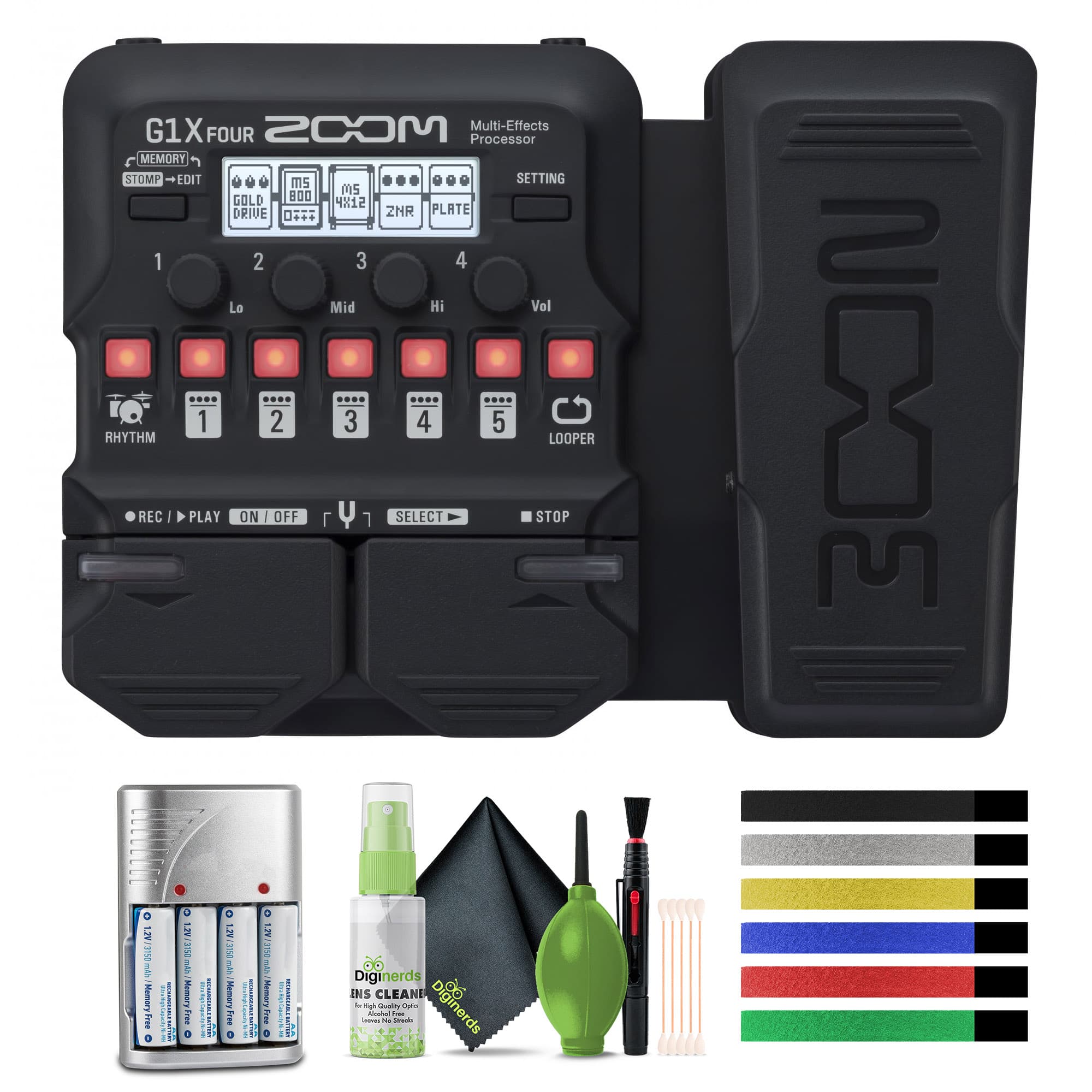 Zoom - G1X FOUR Guitar Multi-Effects Processor with Expression Pedal and Batteries and More Bundle - Black price history on PriceWatchPro
