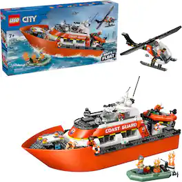 LEGO - City Coast Guard Rescue Boat & Helicopter 60504