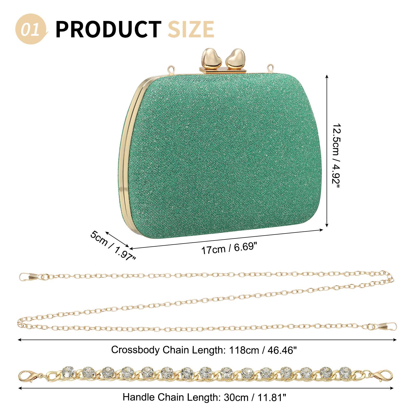 01 PRODUCT SIZE  
12.5cm / 4.92"  
5cm / 1.97"  
17cm / 6.69"  
Crossbody Chain Length: 118cm / 46.46"  
Handle Chain Length: 30cm / 11.81"