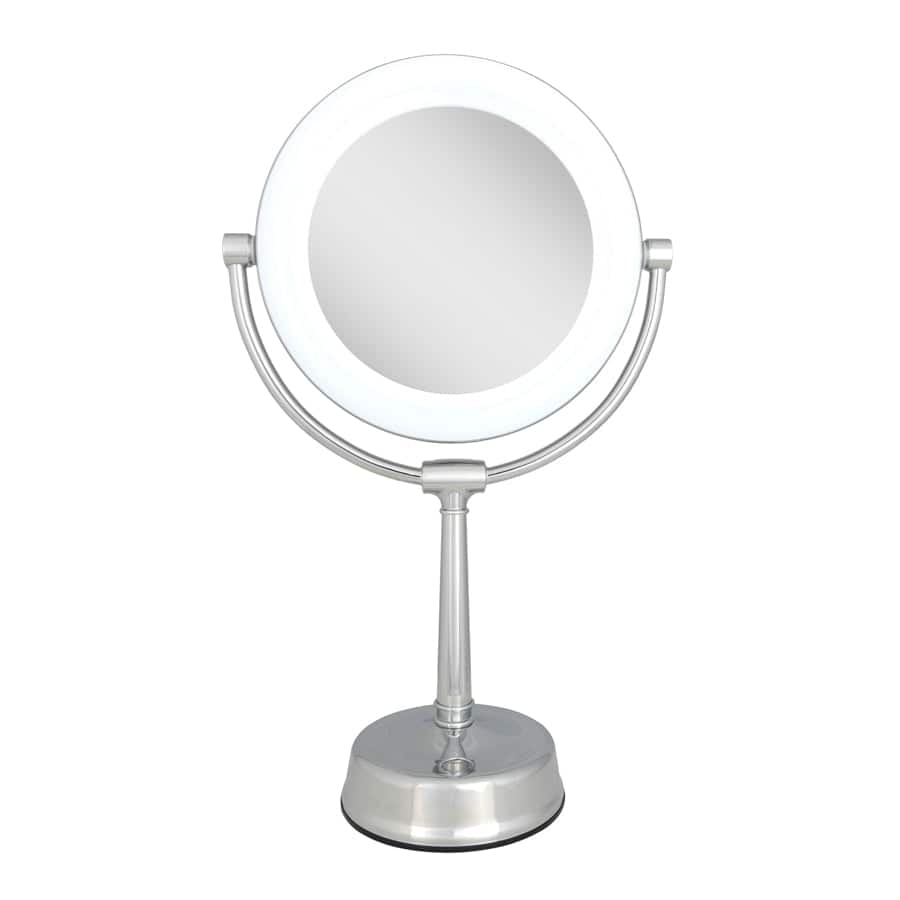 Front. Zadro - Lexington, LED Lighted Makeup Mirror with 10X/1X Magnifications - Chrome.