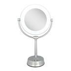 Front. Zadro - Lexington, LED Lighted Makeup Mirror with 10X/1X Magnifications - Chrome.