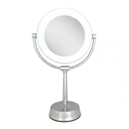 Zadro - Lexington, LED Lighted Makeup Mirror with 10X/1X Magnifications - Chrome