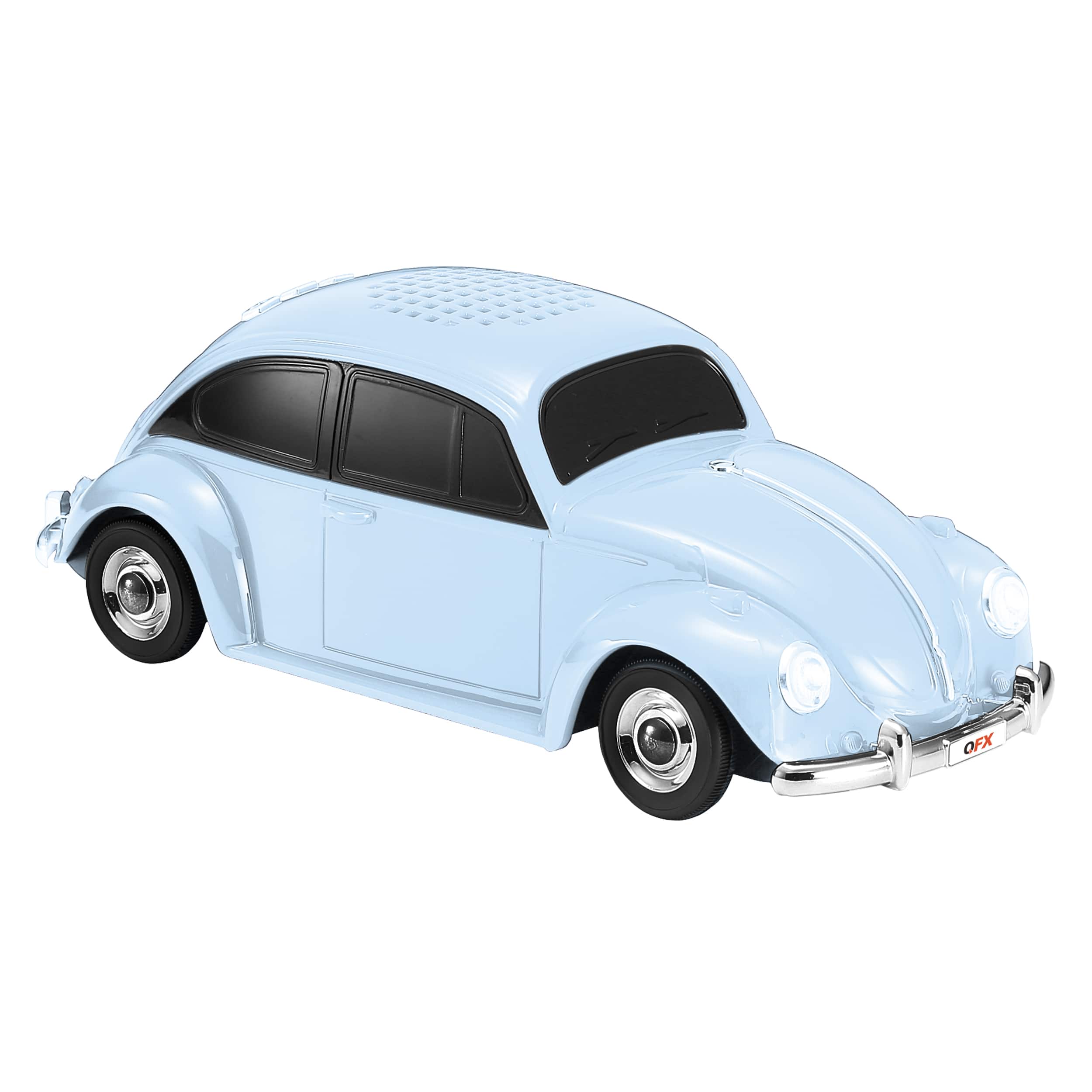 Front Zoom. QFX - Retro Car Portable Bluetooth Speaker with Bass Radiator and LED Lights - Blue.