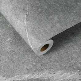 Unique Bargains - 15.7x394 Concrete Wallpaper, Cement Contact Paper, Vinyl Stained Matte Stripe Textured Adhesive for Kitchen & Bathroom - Stripe Dark Grey