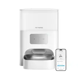 PET MARVEL - M3 Wifi Automatic Cat Feeder 4.4L, Programmable 1-15 Portion 1-15 Meals with 30-Day Freshness Preservation - White