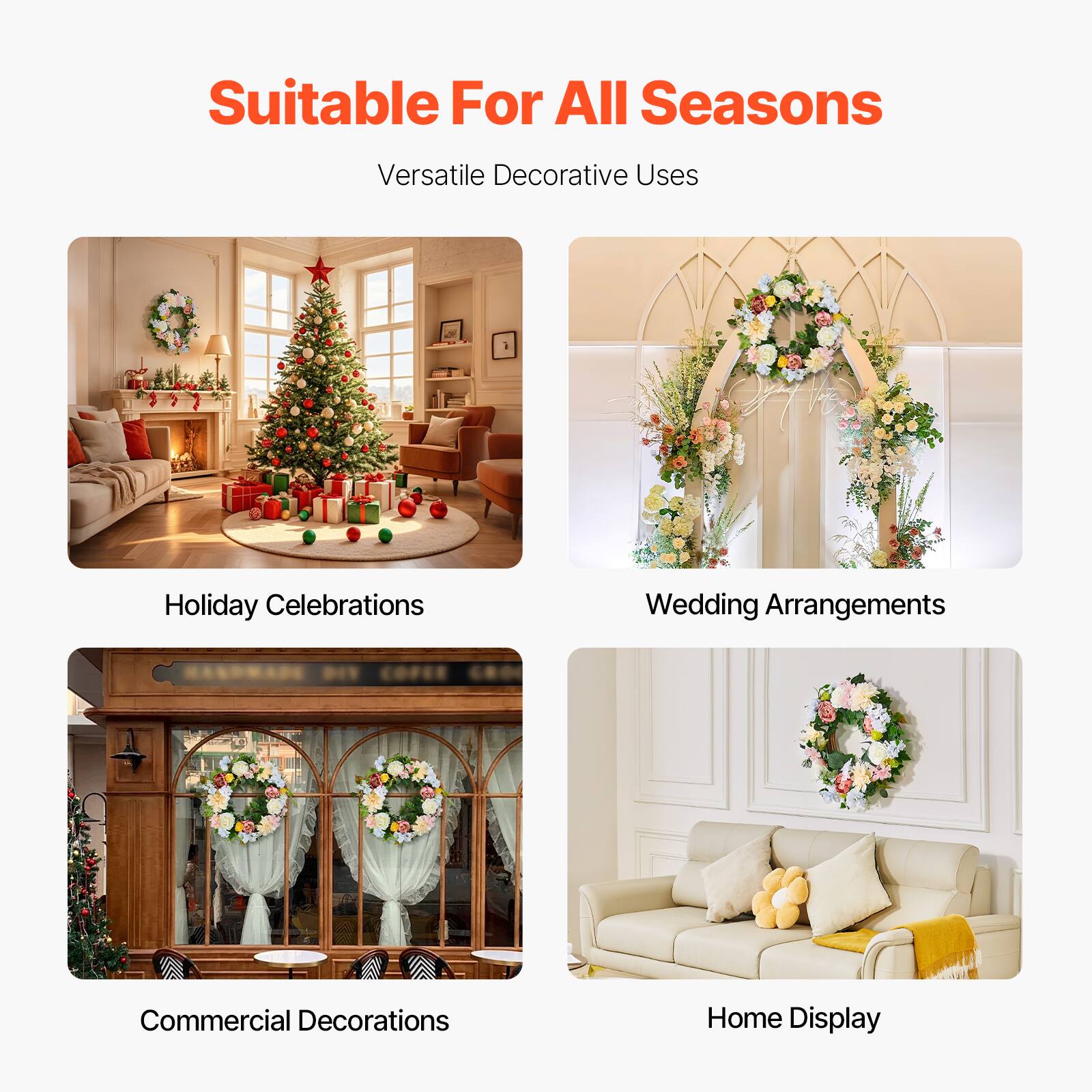 Suitable For All Seasons

Versatile Decorative Uses

Holiday Celebrations

Wedding Arrangements

Commercial Decorations

Home Display