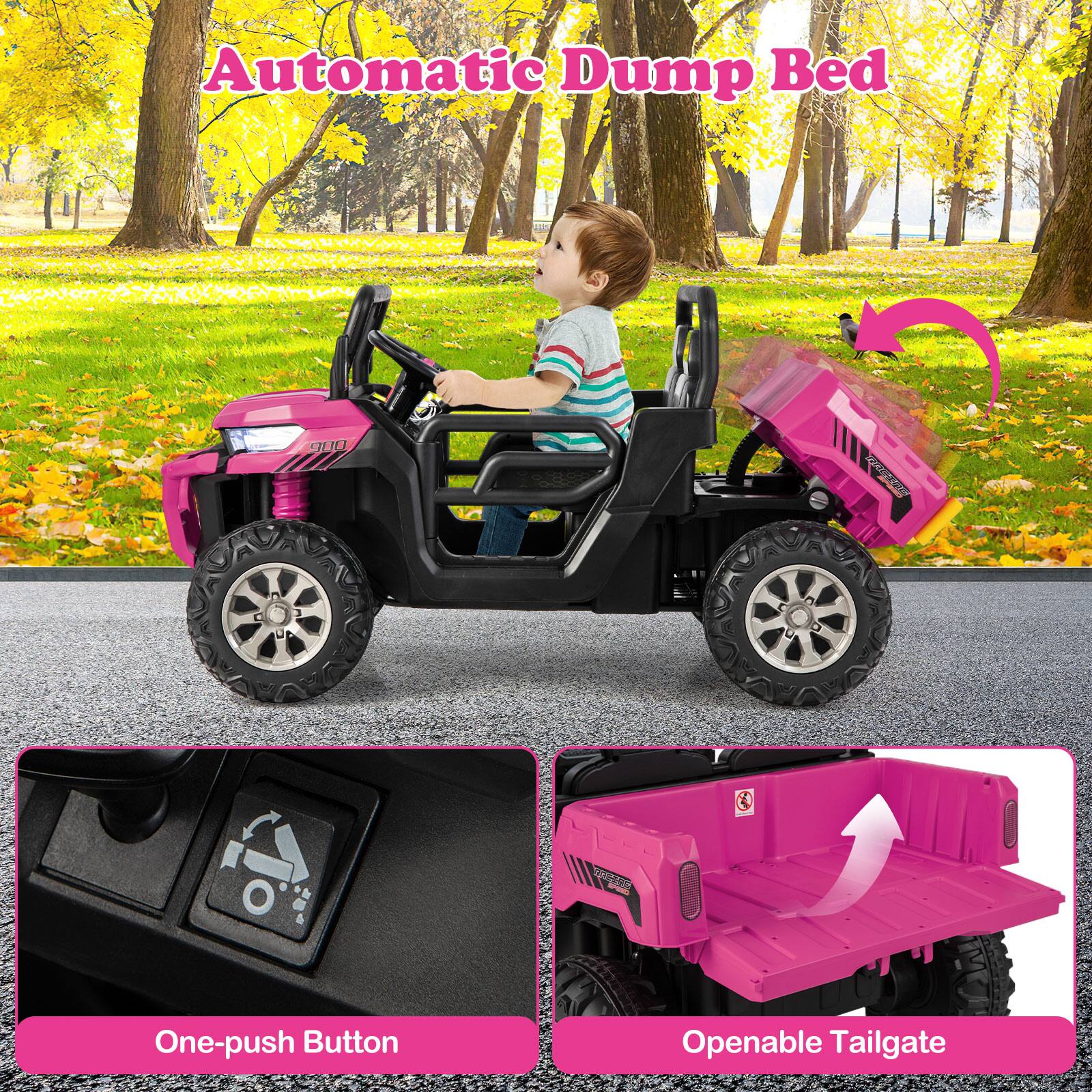 Automatic Dump Bed

One-push Button

Openable Tailgate