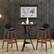 Angle. Costway - Set of 2 Upholstered PU Leather Barstools 27.5" Wooden Dining Chairs - Black + Brown.
